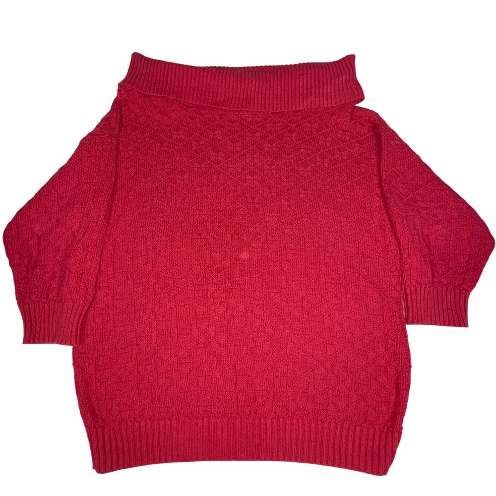 Forelli Womens 22/24 Red Cotton Off Shoulder Sweater USA 9001 Repair